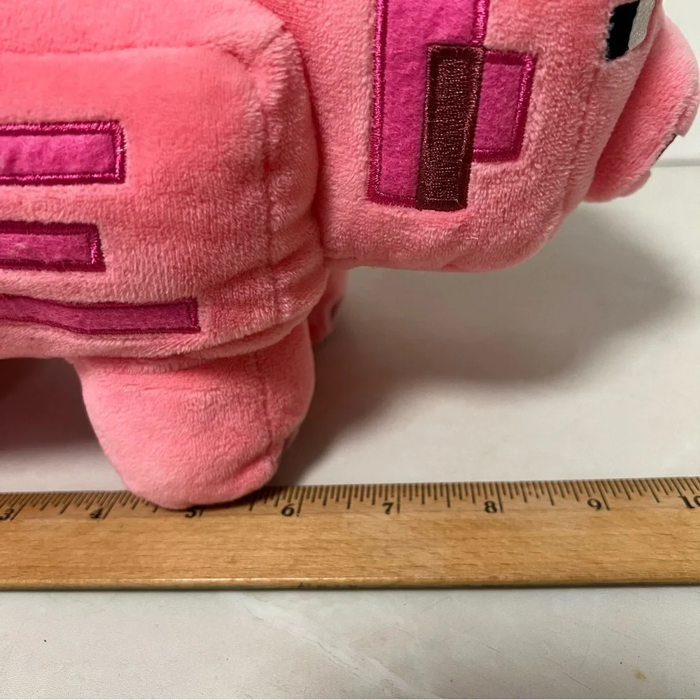 Minecraft MOJANG Studios Pink Plush Pig Toy Stuffed Animal 10”